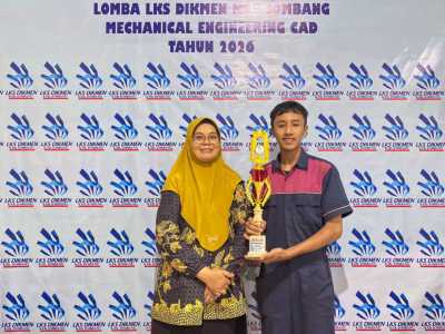 Torehkan Prestasi, Siswa SMK Negeri Wonosalam Raih Juara 3 LKS Dikmen Kabupaten Jombang Bidang Mechanical Engineering CAD